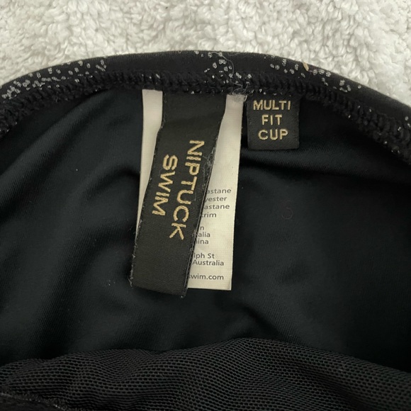 Niptuck Leopard Foil Joanne One Piece Swimsuit Metallic Gold Ruched Front Sz 8 - Picture 7 of 14